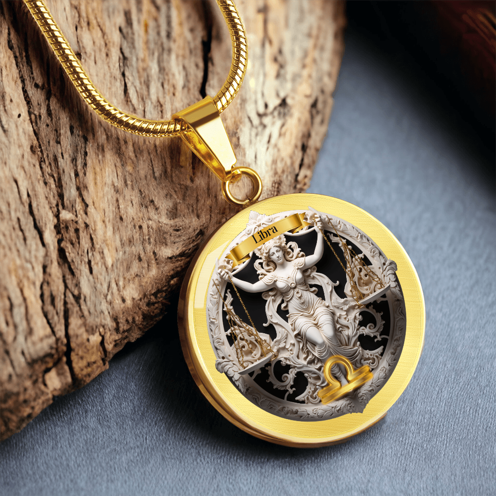 Libra Zodiac Sign- Custom Crafted Necklace ShineOn Fulfillment