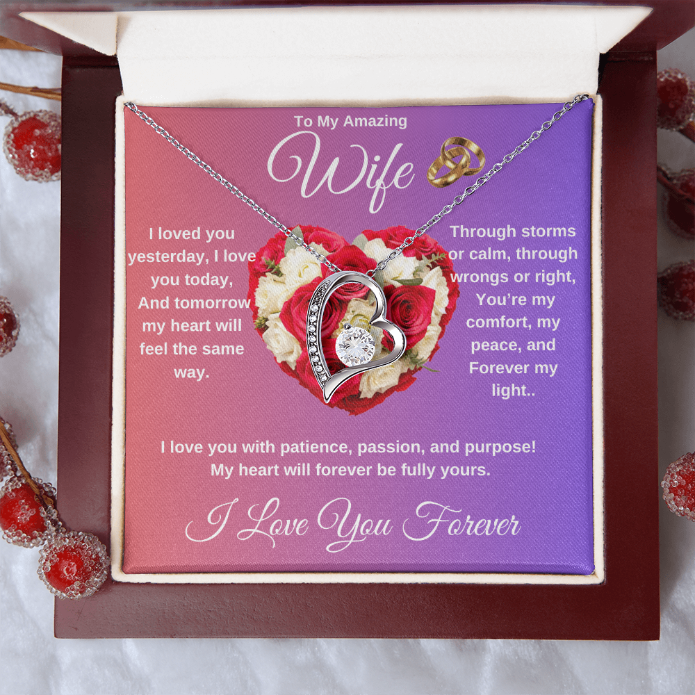 "To My Wife" - Heart Shaped Diamond Cut Necklace ShineOn Fulfillment