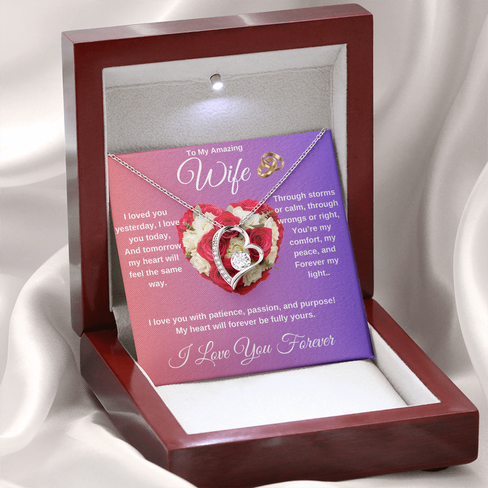 "To My Wife" - Heart Shaped Diamond Cut Necklace ShineOn Fulfillment