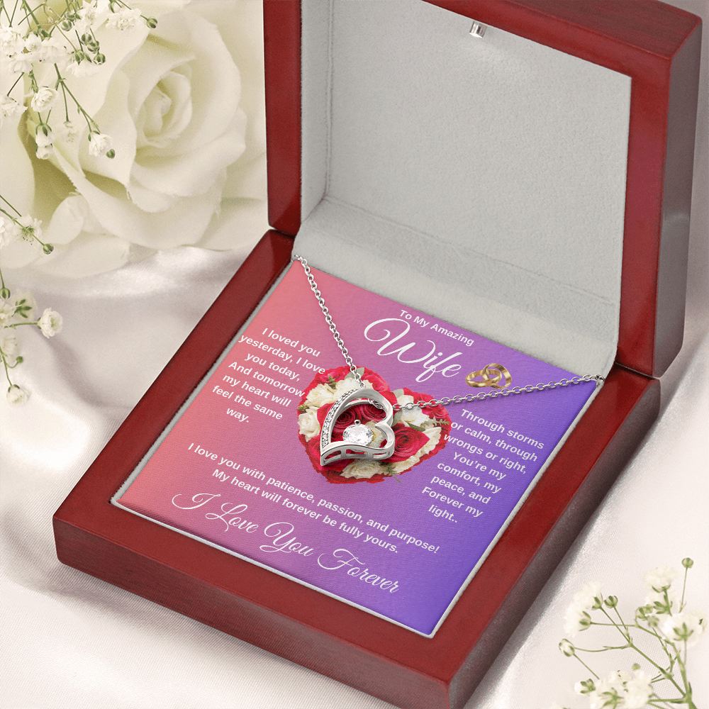 "To My Wife" - Heart Shaped Diamond Cut Necklace ShineOn Fulfillment