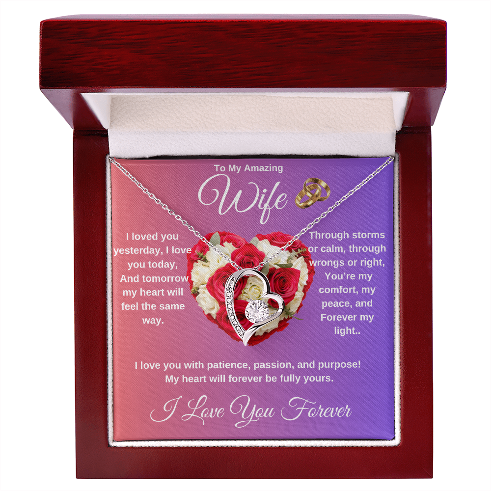 "To My Wife" - Heart Shaped Diamond Cut Necklace ShineOn Fulfillment