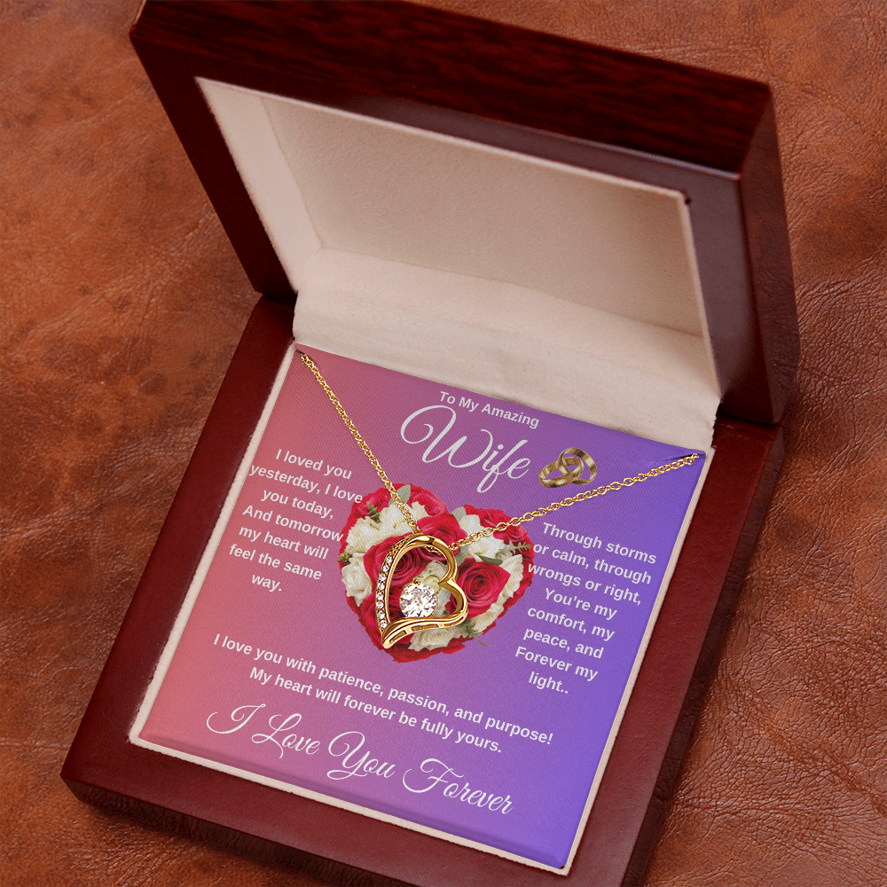 "To My Wife" - Heart Shaped Diamond Cut Necklace ShineOn Fulfillment