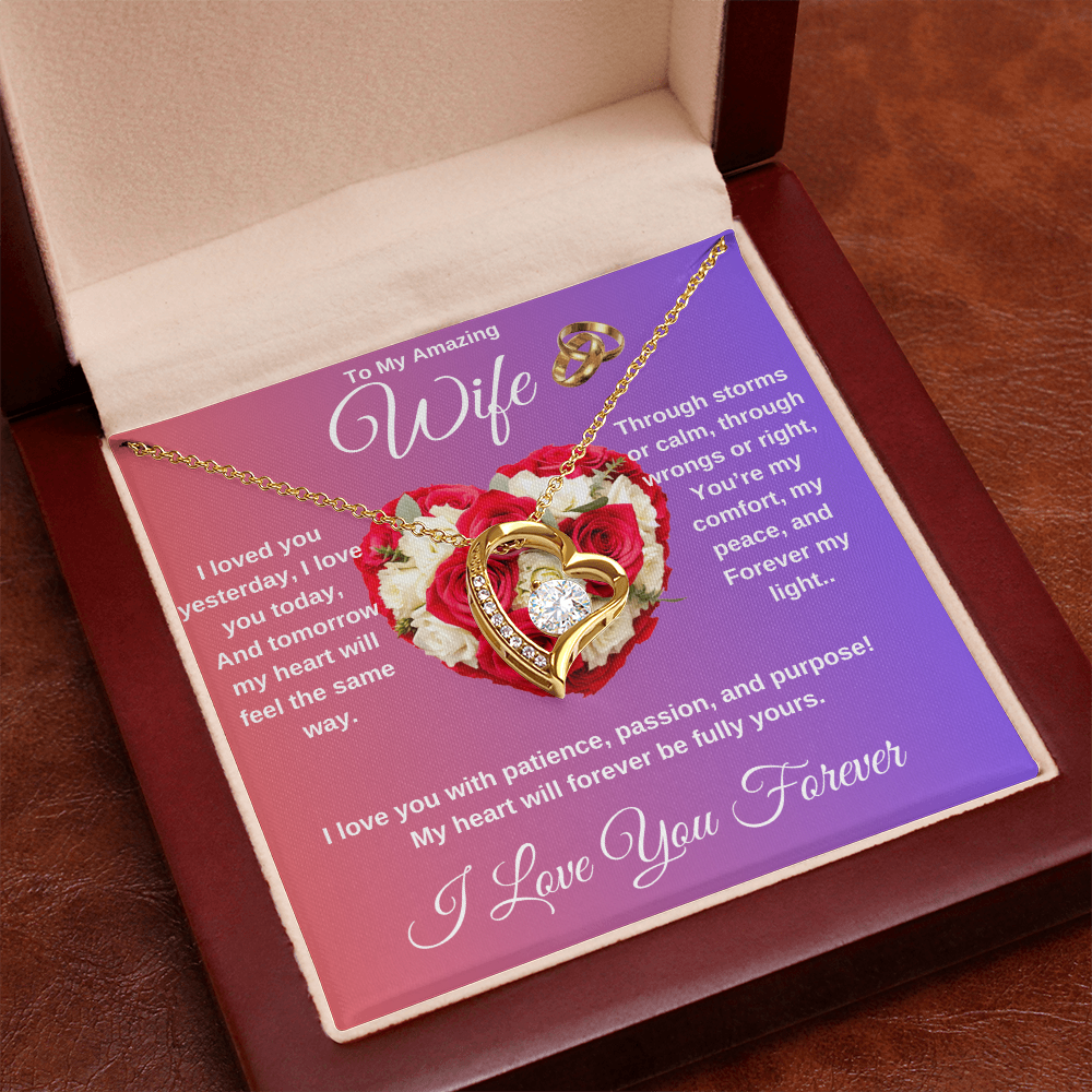 "To My Wife" - Heart Shaped Diamond Cut Necklace ShineOn Fulfillment