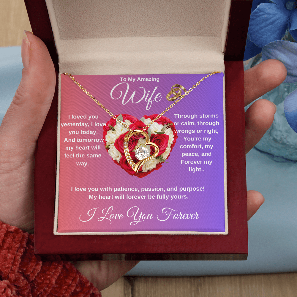 "To My Wife" - Heart Shaped Diamond Cut Necklace ShineOn Fulfillment