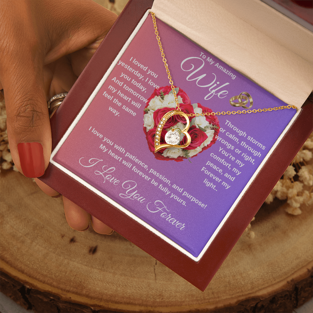 "To My Wife" - Heart Shaped Diamond Cut Necklace ShineOn Fulfillment