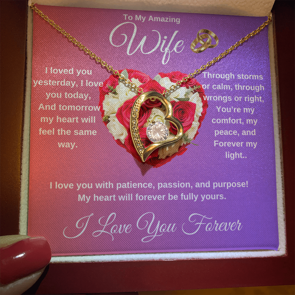 "To My Wife" - Heart Shaped Diamond Cut Necklace ShineOn Fulfillment