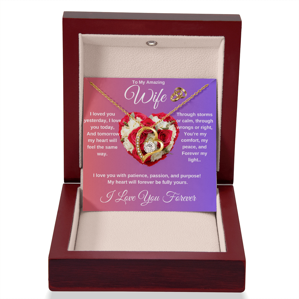"To My Wife" - Heart Shaped Diamond Cut Necklace ShineOn Fulfillment
