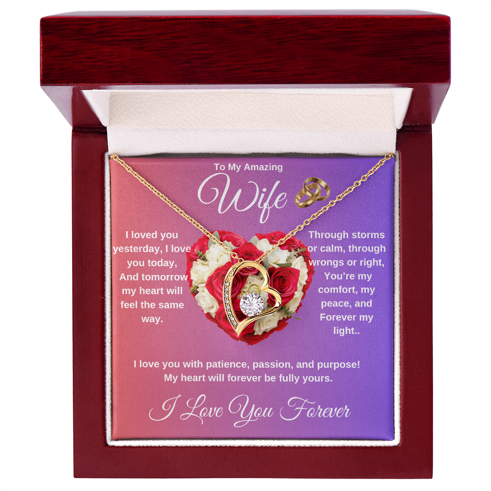 "To My Wife" - Heart Shaped Diamond Cut Necklace ShineOn Fulfillment