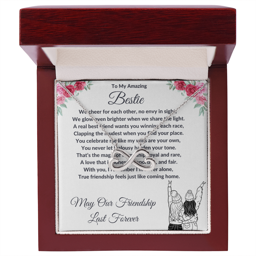 "My Best Friend" - Looped Hearts Necklace ShineOn Fulfillment