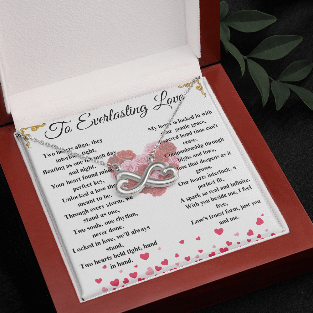 "To Everlasting Love" - Custom Crafted  Looped Hearts Necklace ShineOn Fulfillment