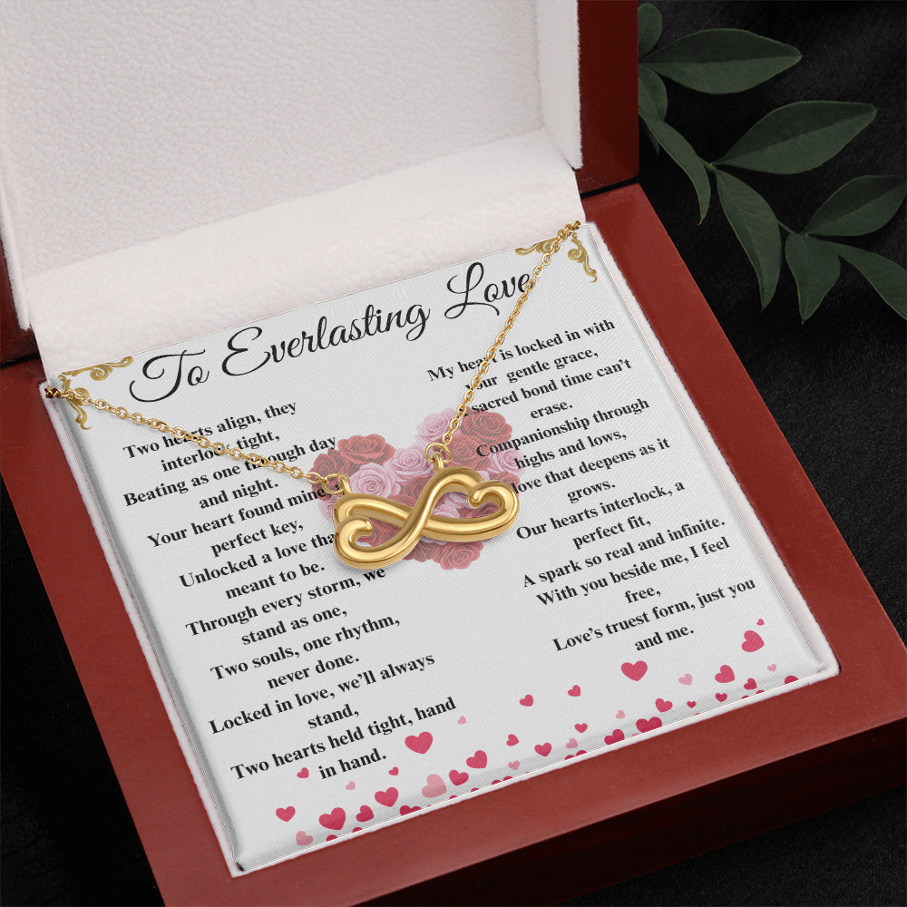 "To Everlasting Love" - Custom Crafted  Looped Hearts Necklace ShineOn Fulfillment