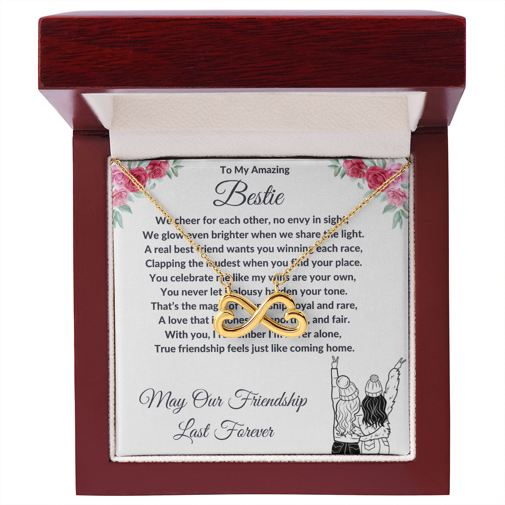 "My Best Friend" - Looped Hearts Necklace ShineOn Fulfillment