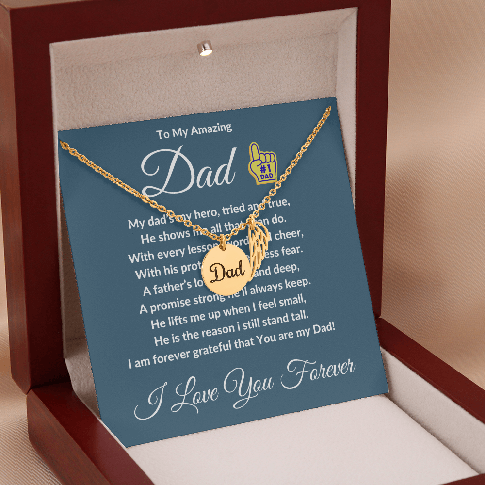 To My Amazing Dad - Custom Engraved Necklace ShineOn Fulfillment