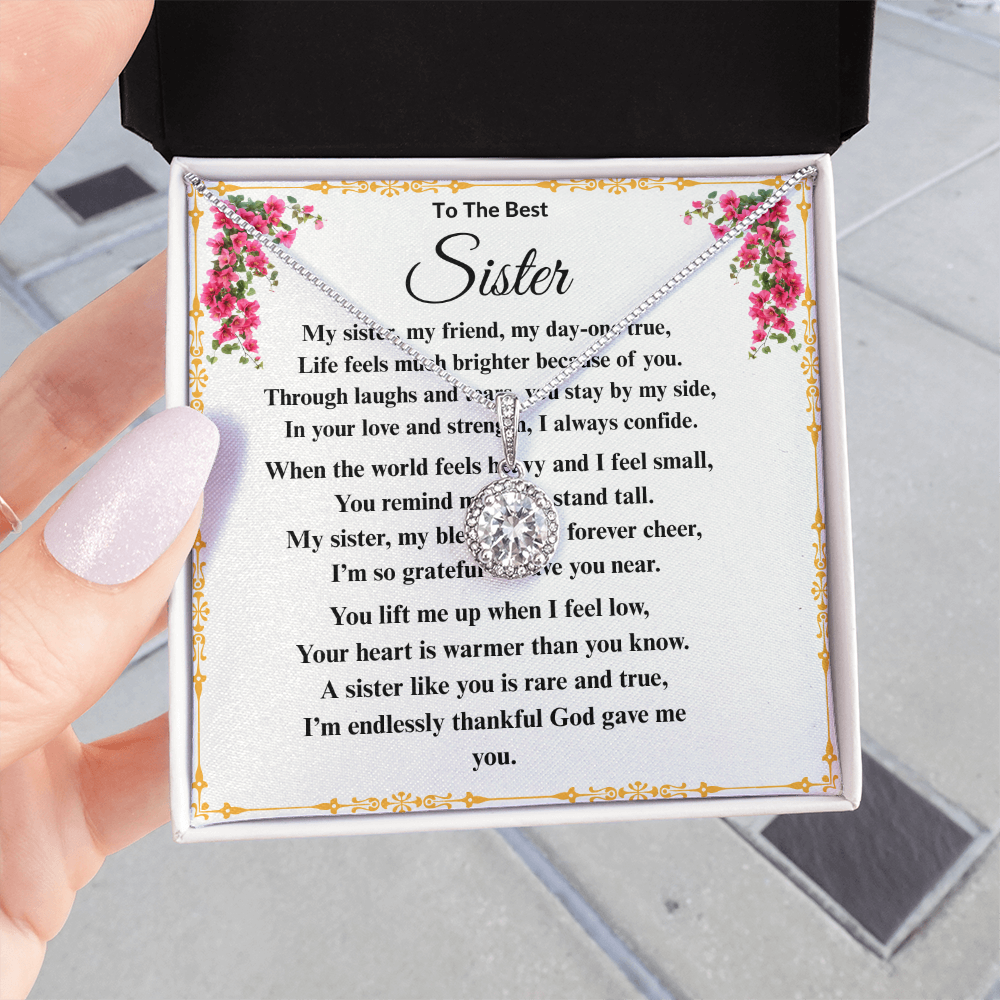 To The Best Sister - Dazzling Diamond Cut Necklace ShineOn Fulfillment