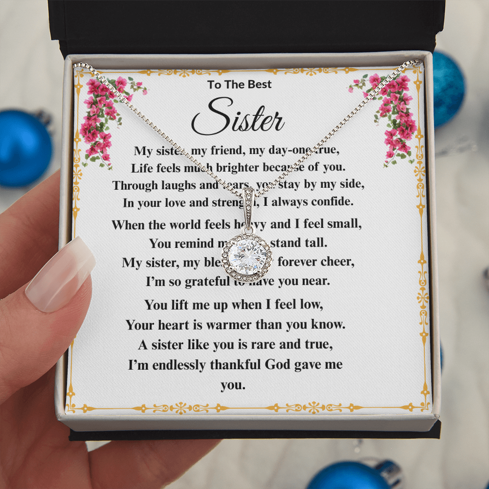 To The Best Sister - Dazzling Diamond Cut Necklace ShineOn Fulfillment