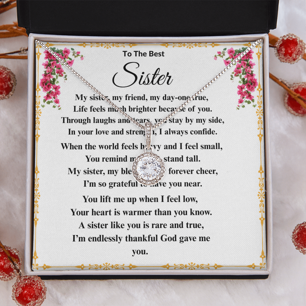 To The Best Sister - Dazzling Diamond Cut Necklace ShineOn Fulfillment