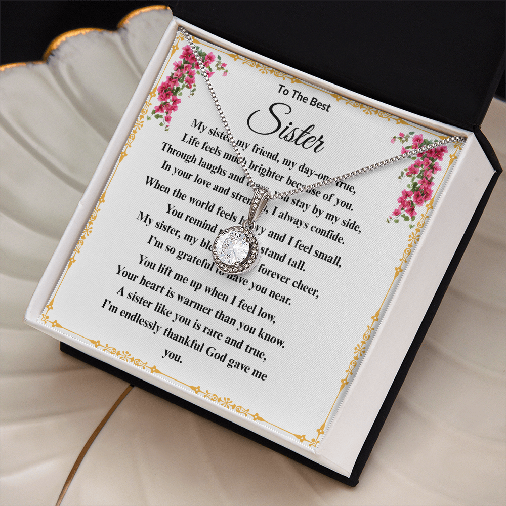 To The Best Sister - Dazzling Diamond Cut Necklace ShineOn Fulfillment