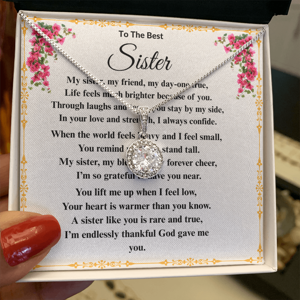 To The Best Sister - Dazzling Diamond Cut Necklace ShineOn Fulfillment