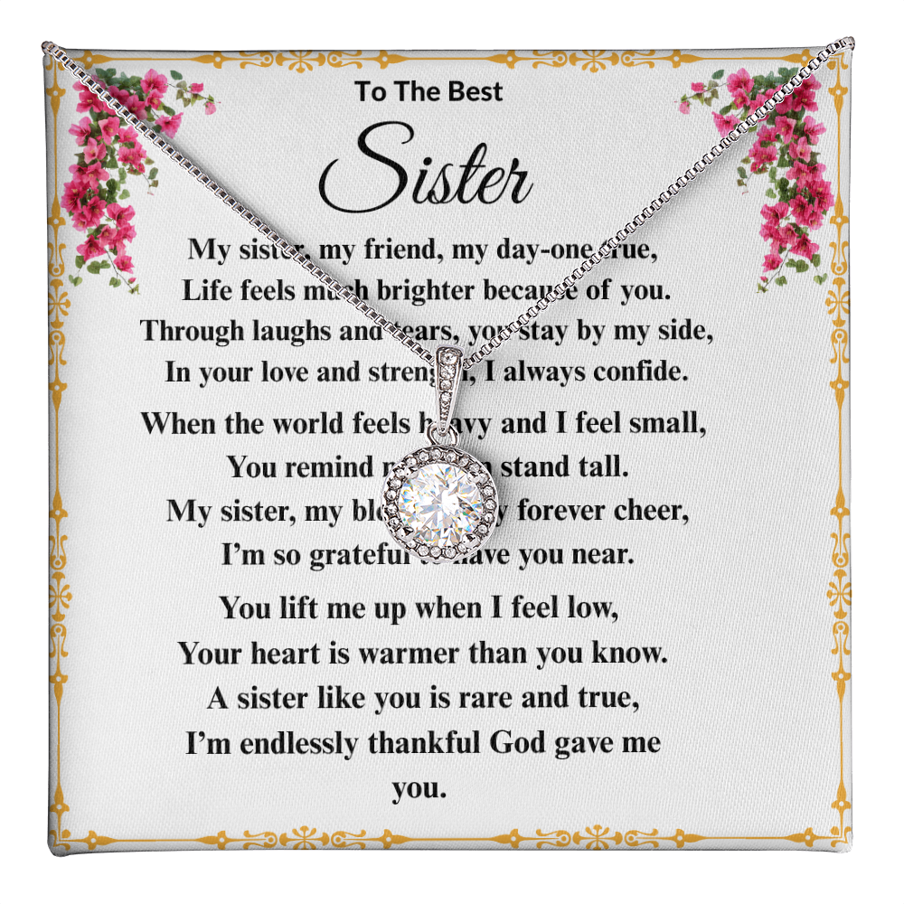 To The Best Sister - Dazzling Diamond Cut Necklace ShineOn Fulfillment