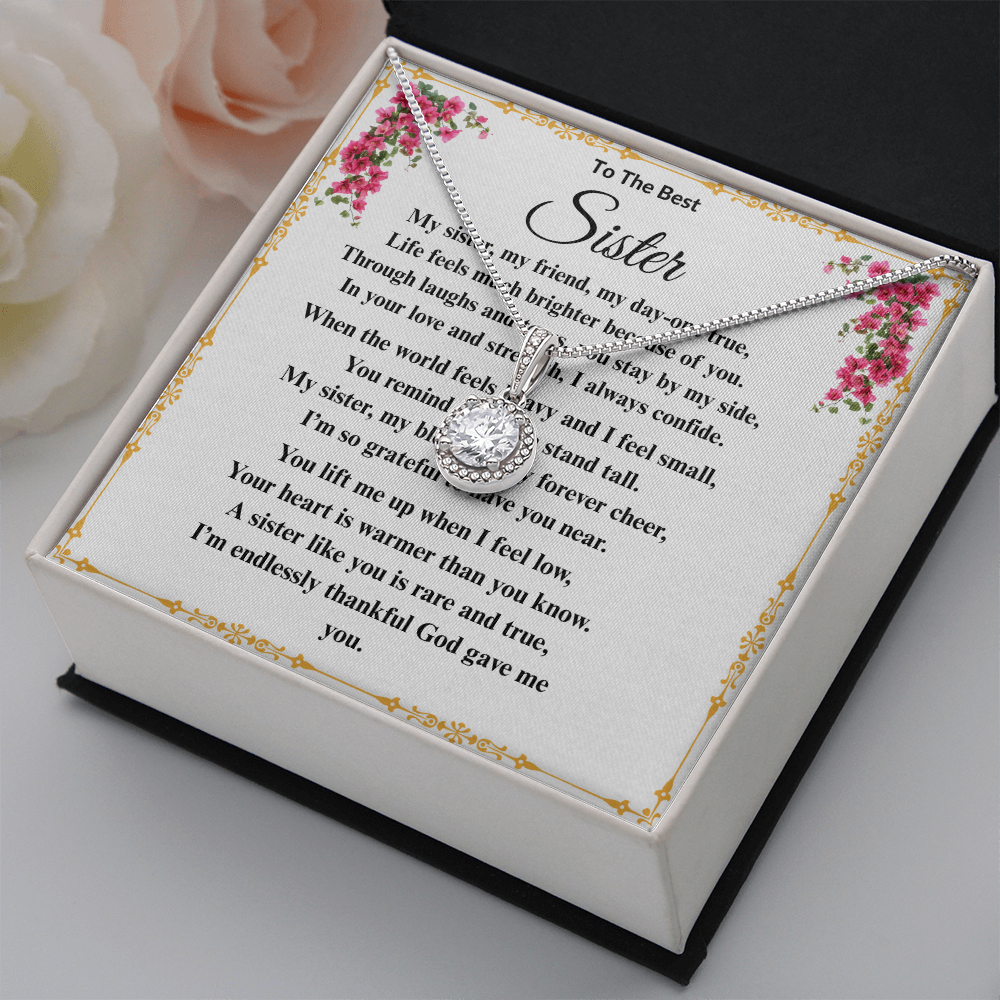 To The Best Sister - Dazzling Diamond Cut Necklace ShineOn Fulfillment
