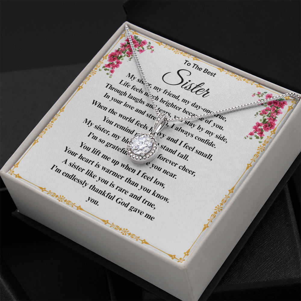 To The Best Sister - Dazzling Diamond Cut Necklace ShineOn Fulfillment