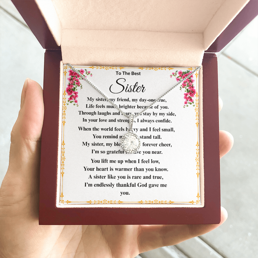 To The Best Sister - Dazzling Diamond Cut Necklace ShineOn Fulfillment