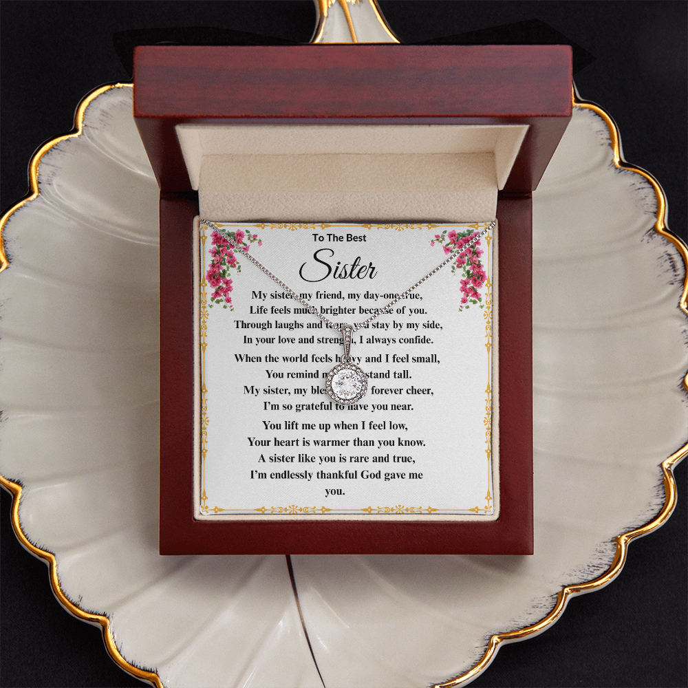 To The Best Sister - Dazzling Diamond Cut Necklace ShineOn Fulfillment