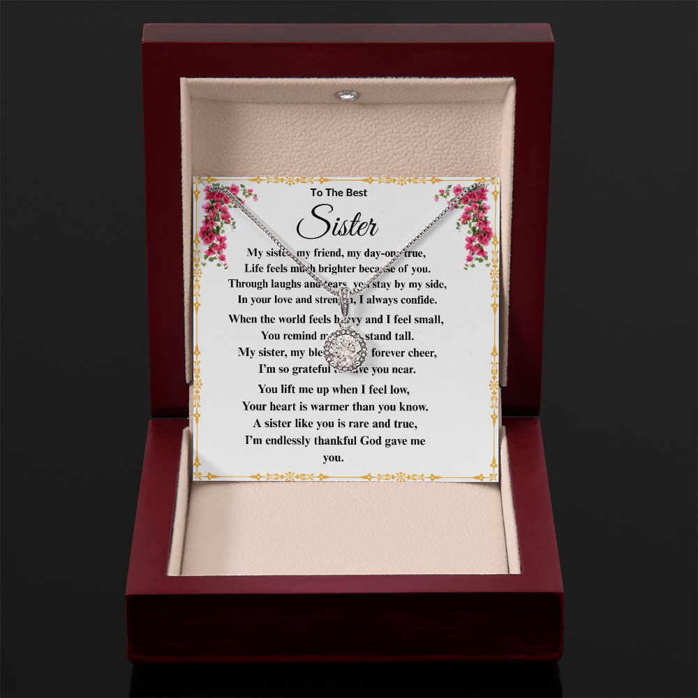 To The Best Sister - Dazzling Diamond Cut Necklace ShineOn Fulfillment