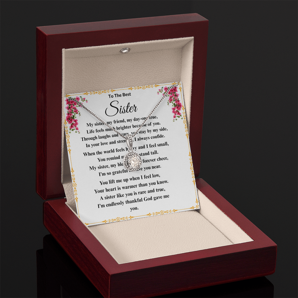 To The Best Sister - Dazzling Diamond Cut Necklace ShineOn Fulfillment