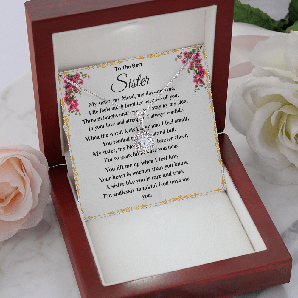 To The Best Sister - Dazzling Diamond Cut Necklace ShineOn Fulfillment