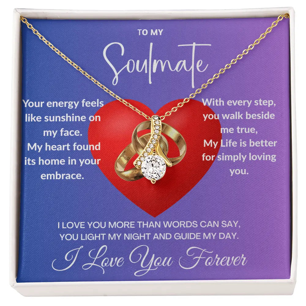 "My Soulmate"- Ribbon Shaped Diamond Cut Necklace ShineOn Fulfillment