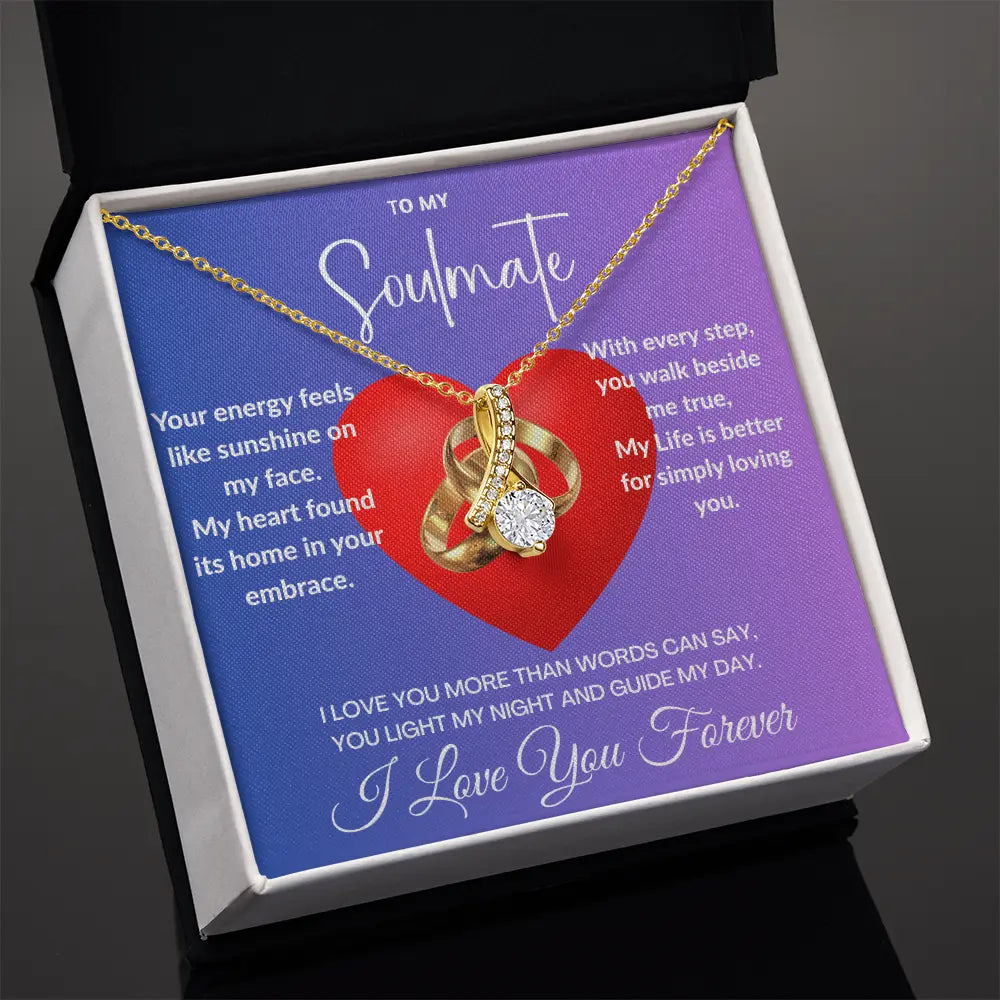 "My Soulmate"- Ribbon Shaped Diamond Cut Necklace ShineOn Fulfillment