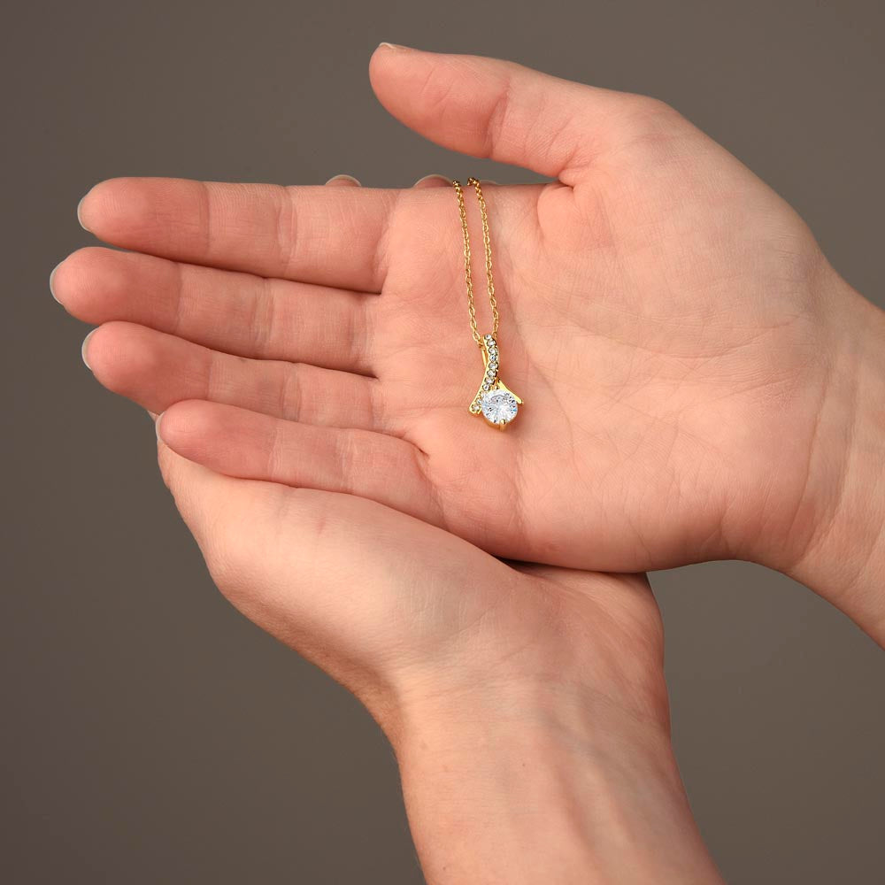 To My Best Friend - Ribbon Shaped Diamond Cut Necklace ShineOn Fulfillment