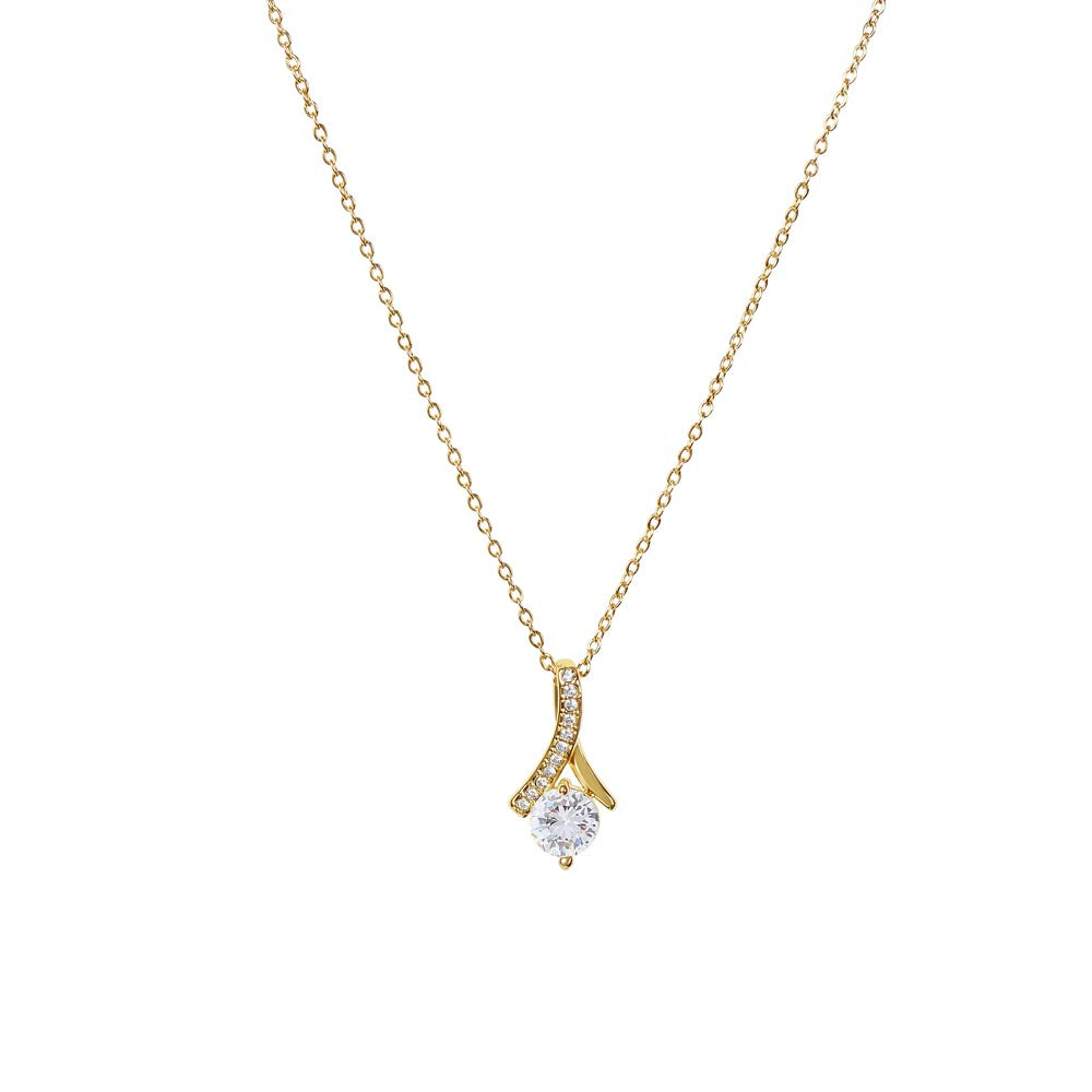 To My Best Friend - Ribbon Shaped Diamond Cut Necklace ShineOn Fulfillment