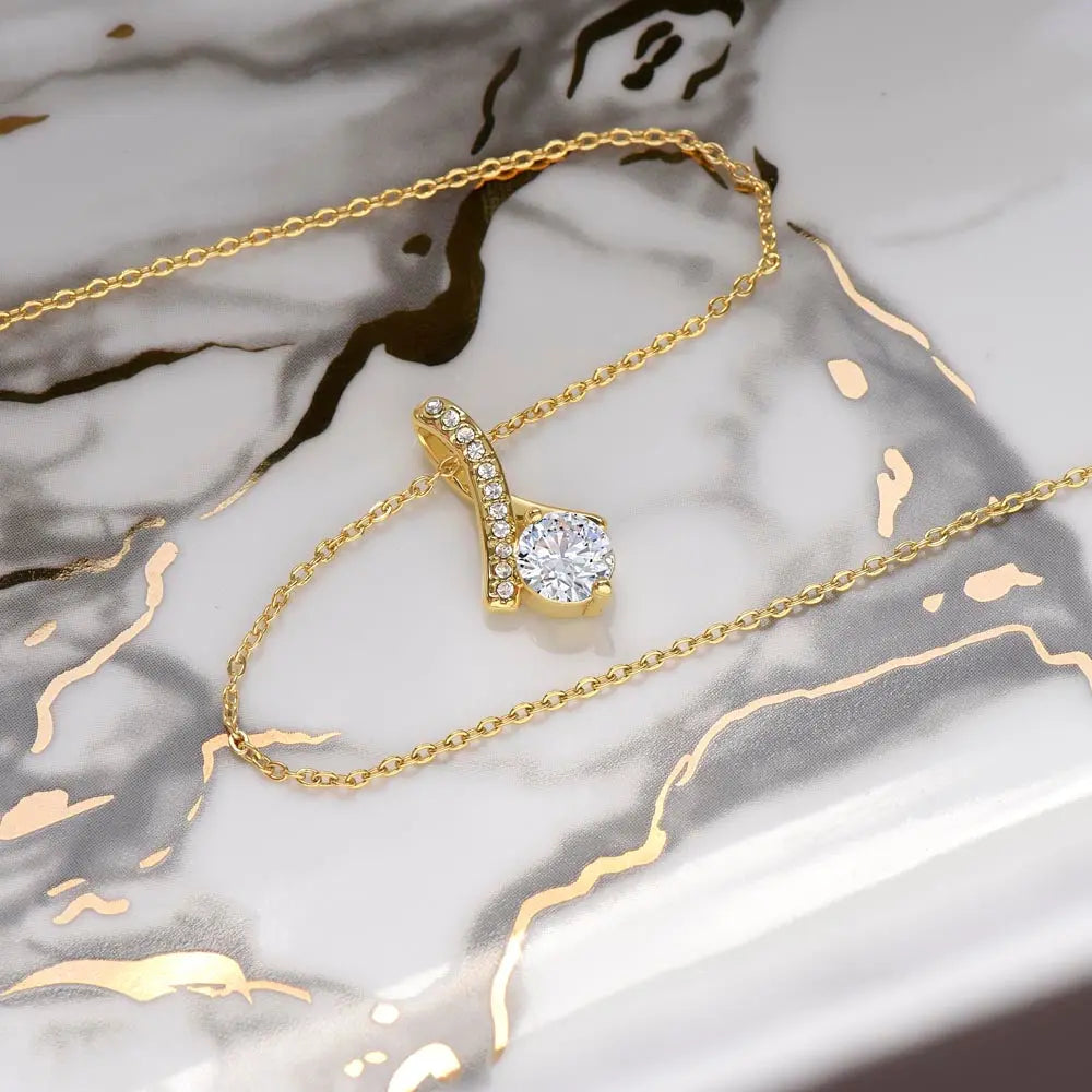 "My Soulmate"- Ribbon Shaped Diamond Cut Necklace ShineOn Fulfillment