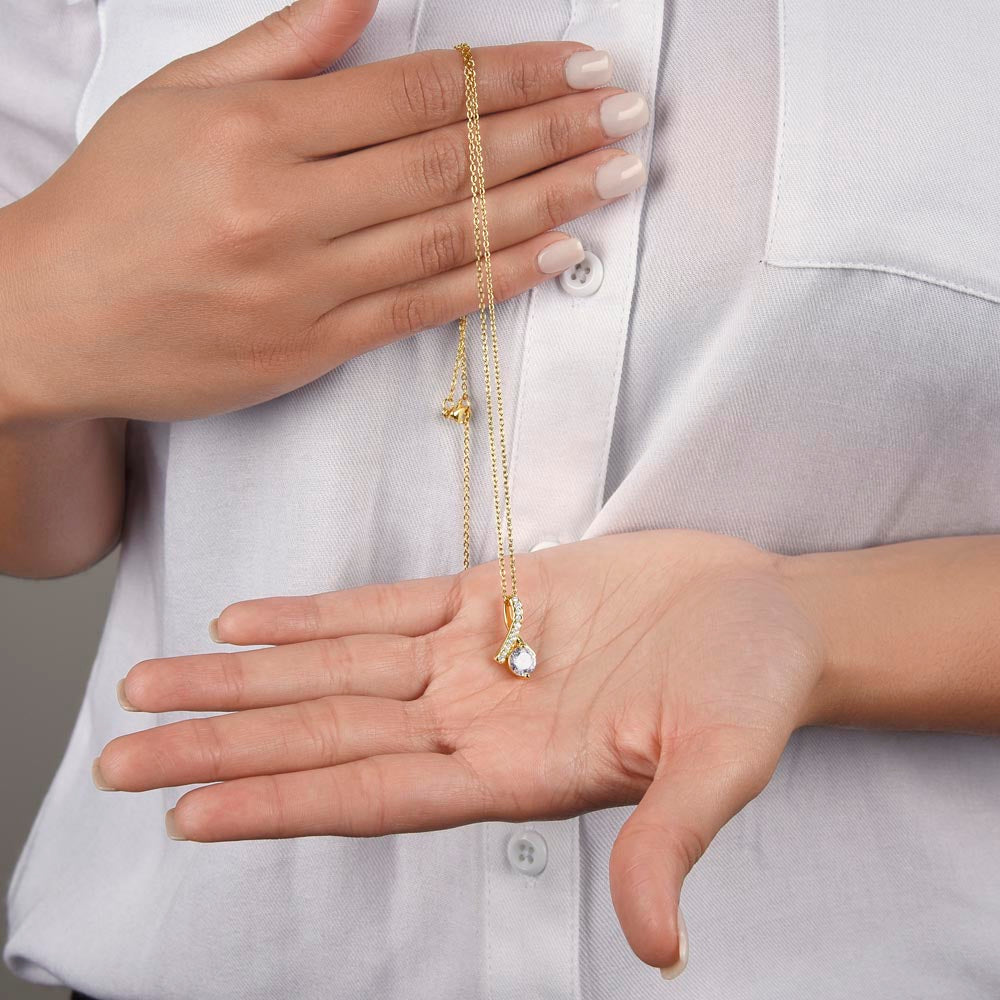To My Best Friend - Ribbon Shaped Diamond Cut Necklace ShineOn Fulfillment