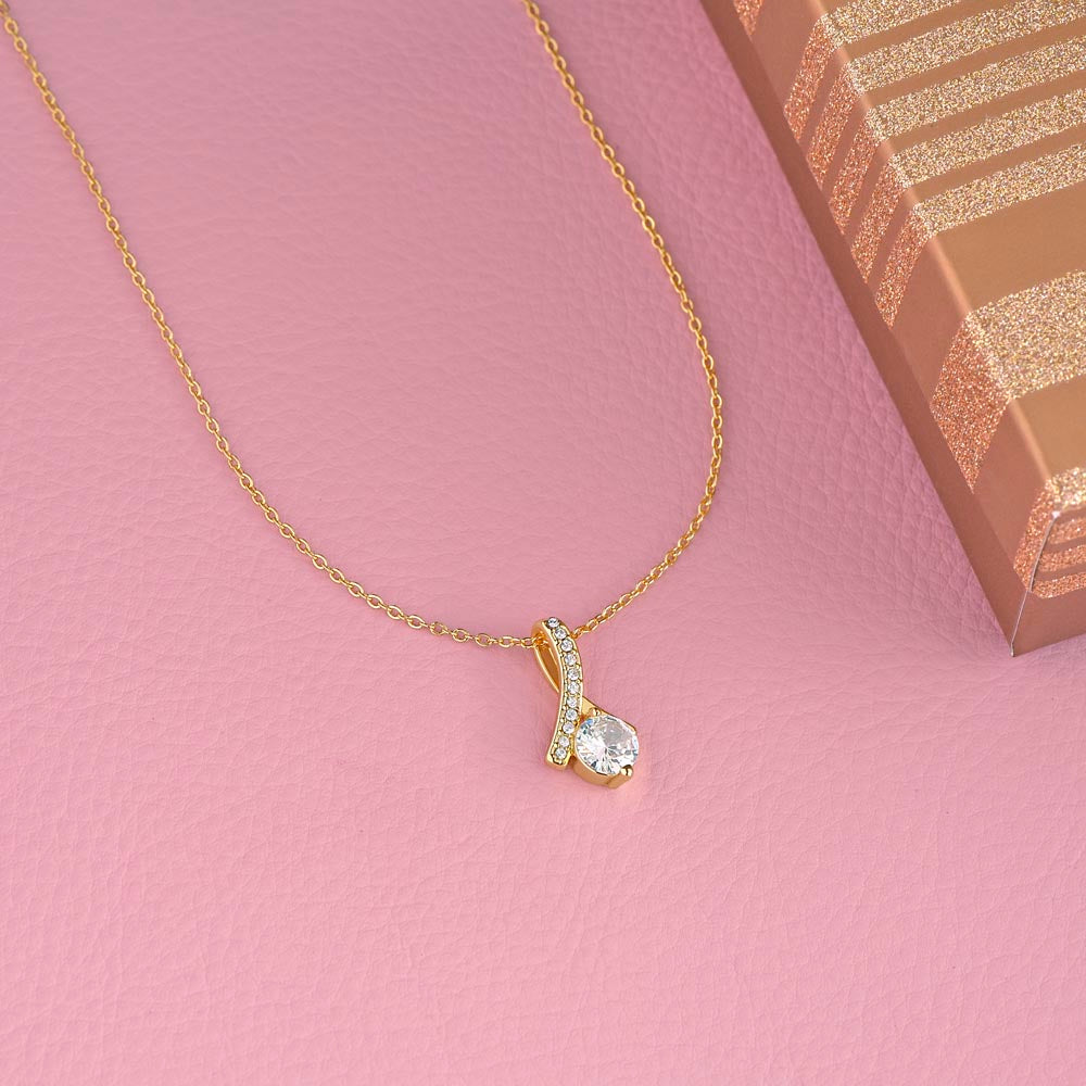 To My Best Friend - Ribbon Shaped Diamond Cut Necklace ShineOn Fulfillment