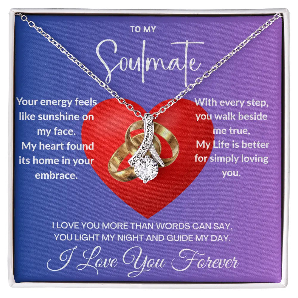 "My Soulmate"- Ribbon Shaped Diamond Cut Necklace ShineOn Fulfillment