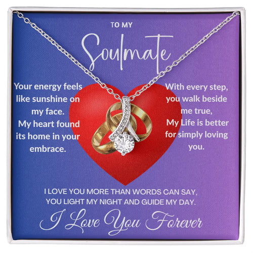 "My Soulmate"- Ribbon Shaped Diamond Cut Necklace ShineOn Fulfillment