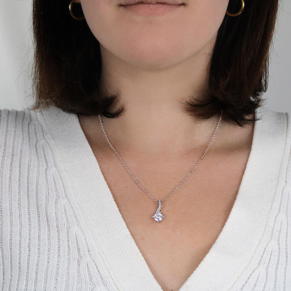 To My Best Friend - Ribbon Shaped Diamond Cut Necklace ShineOn Fulfillment
