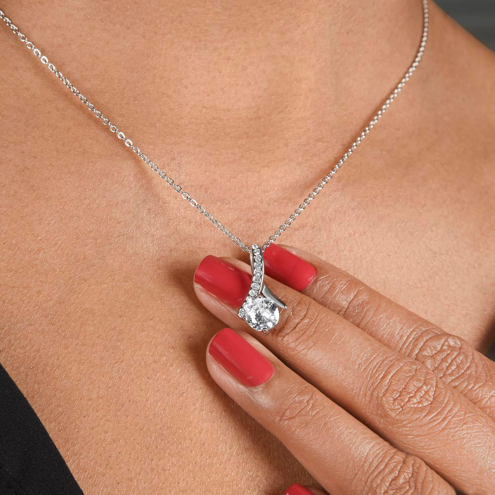 To My Best Friend - Ribbon Shaped Diamond Cut Necklace ShineOn Fulfillment