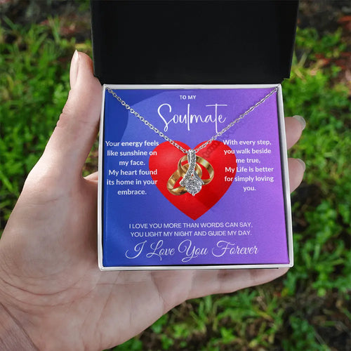 "My Soulmate"- Ribbon Shaped Diamond Cut Necklace ShineOn Fulfillment