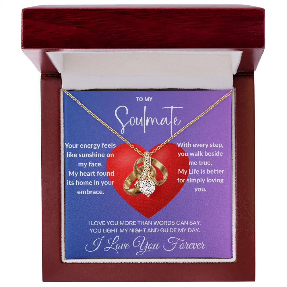 "My Soulmate"- Ribbon Shaped Diamond Cut Necklace ShineOn Fulfillment