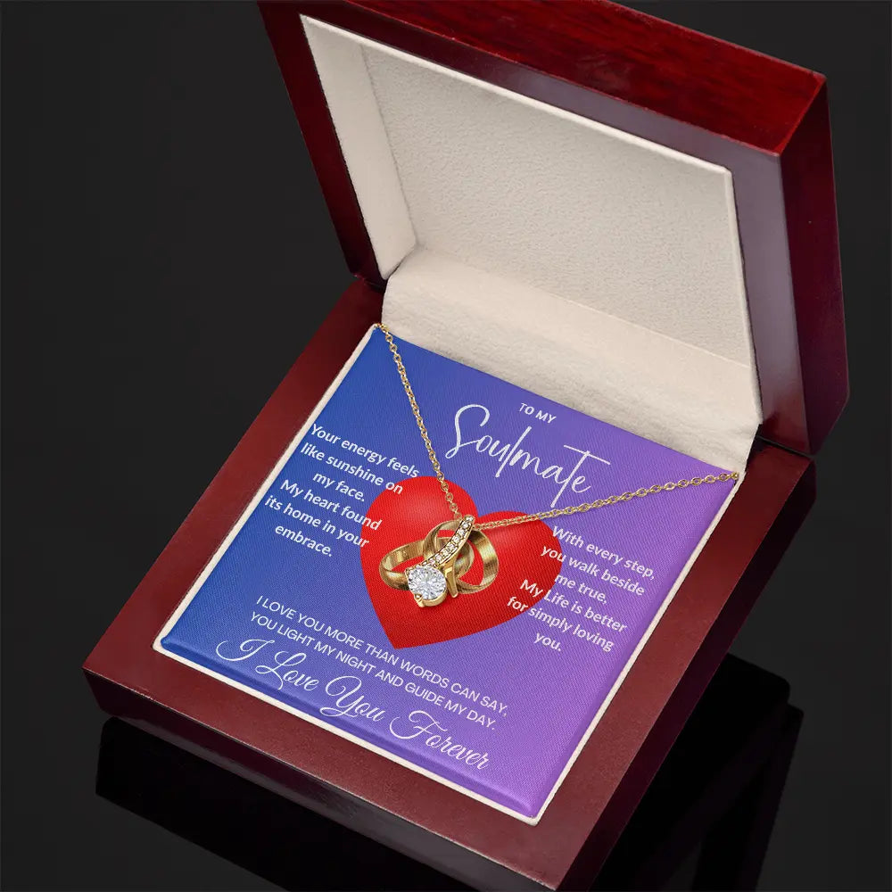 "My Soulmate"- Ribbon Shaped Diamond Cut Necklace ShineOn Fulfillment