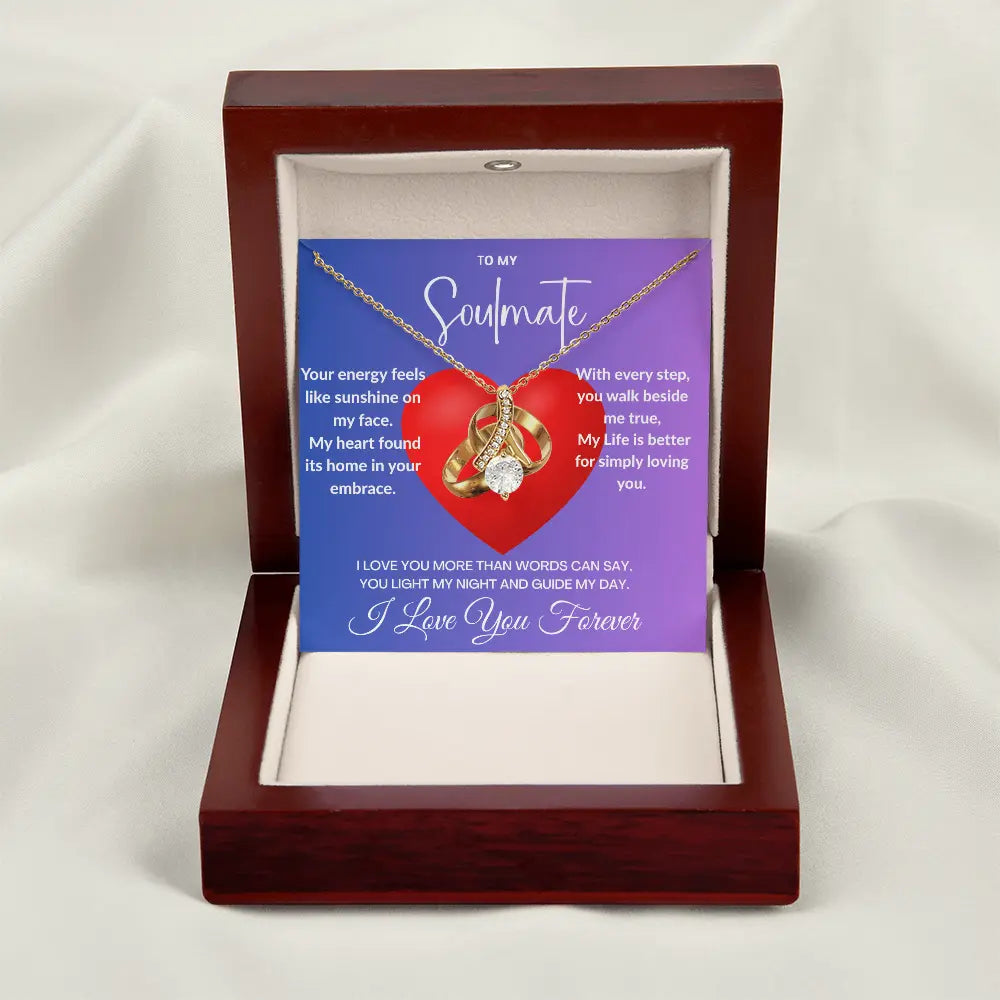 "My Soulmate"- Ribbon Shaped Diamond Cut Necklace ShineOn Fulfillment