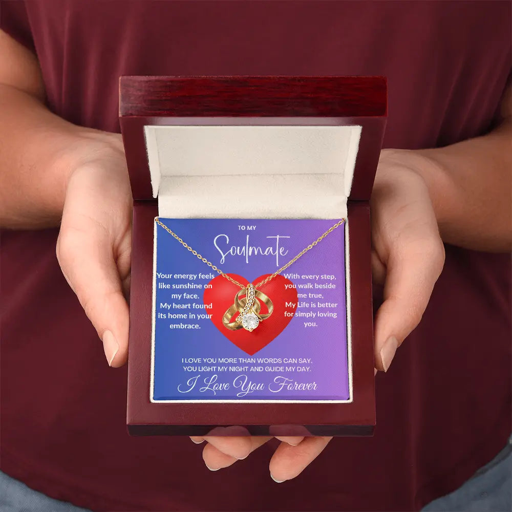 "My Soulmate"- Ribbon Shaped Diamond Cut Necklace ShineOn Fulfillment