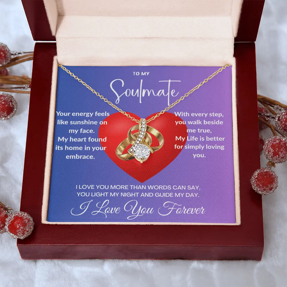 "My Soulmate"- Ribbon Shaped Diamond Cut Necklace ShineOn Fulfillment