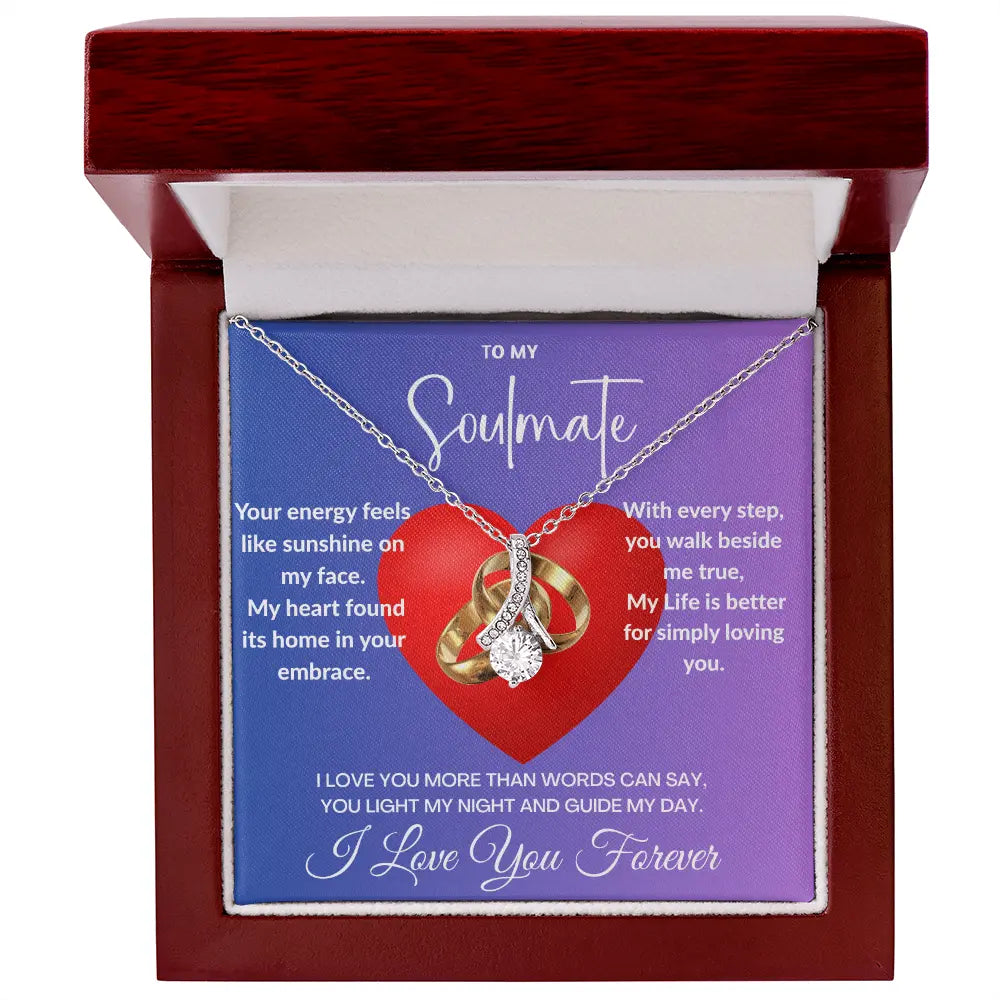 "My Soulmate"- Ribbon Shaped Diamond Cut Necklace ShineOn Fulfillment