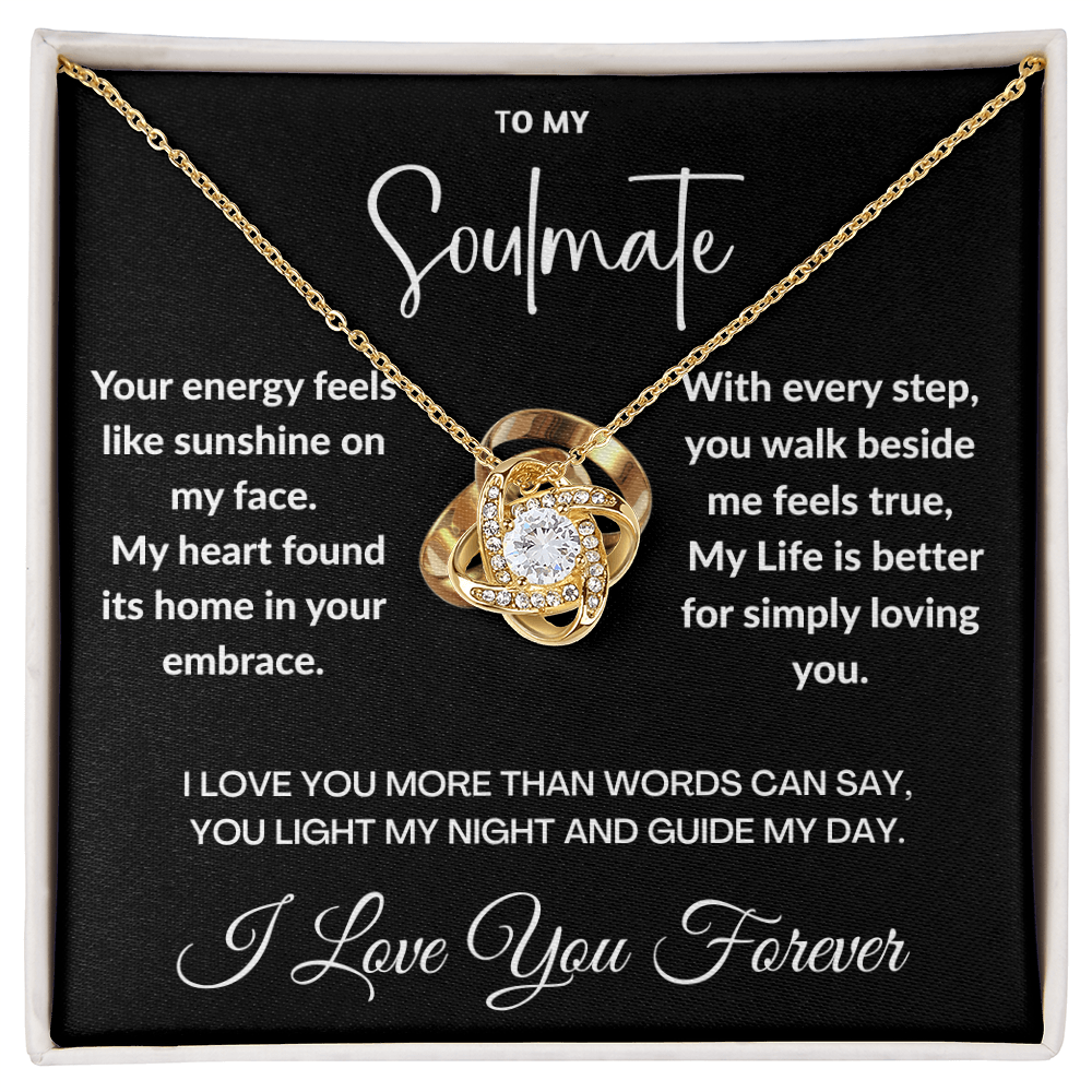 "To May Soulmate" Diamond Cut Love Knot Necklace ShineOn Fulfillment