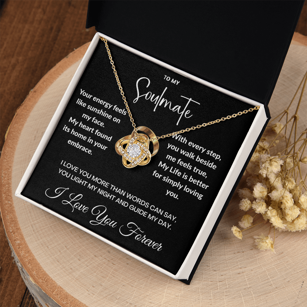 "To May Soulmate" Diamond Cut Love Knot Necklace ShineOn Fulfillment